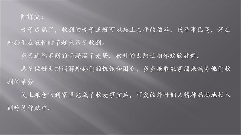 2021-2022学年高中语文部编版必修上册：第二单元 8 文氏外孙入村收麦  课件（共20页）04