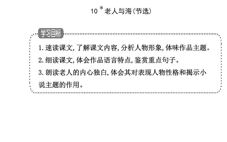 2021-2022学年部编版语文选择性必修上册：第三单元第10课 老人与海（节选） 课件（共29页）第2页