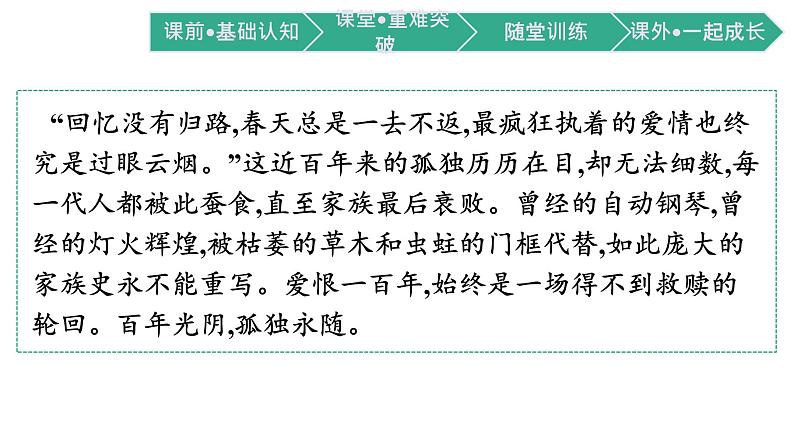 2021-2022学年部编版语文选择性必修上册：第三单元 11 百年孤独（节选）  课件（共42页）第2页