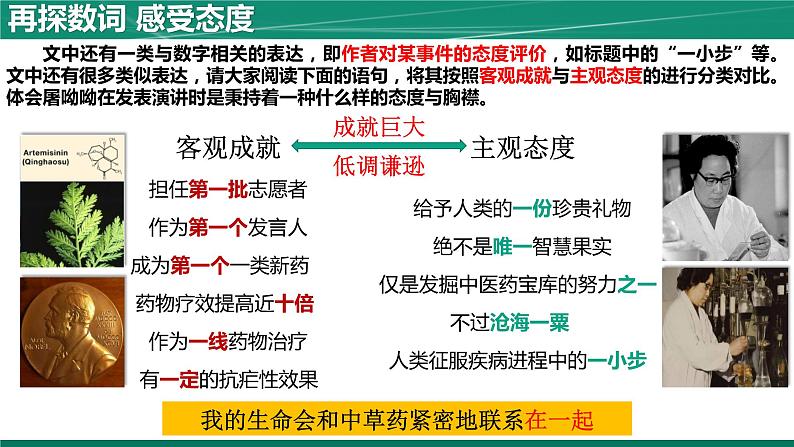 7《青蒿素：人类征服疾病的一小步》课件+教学设计+学案—高中语文部编版（2019）必修下册08