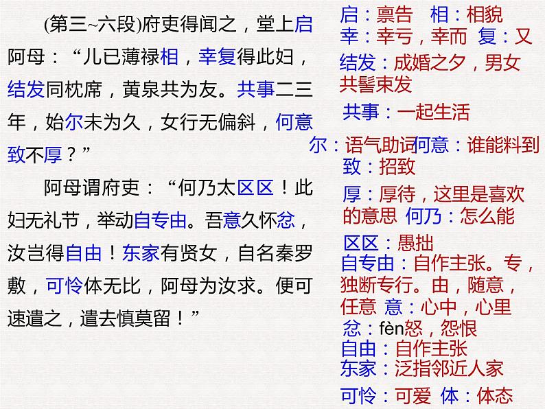 统编版2021-2022年高中语文选择性必修下册《孔雀东南飞》PPT课件PPT第8页