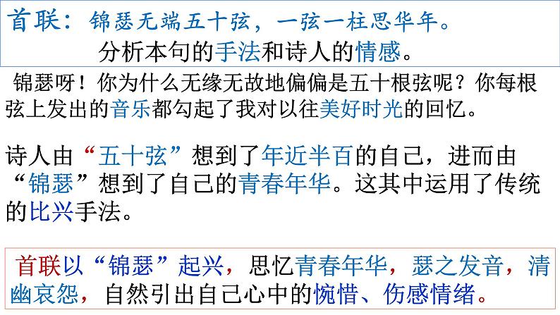 高中语文新教材2020-2021学年统编版选择性必修中册 古诗词诵读《锦瑟》课件05