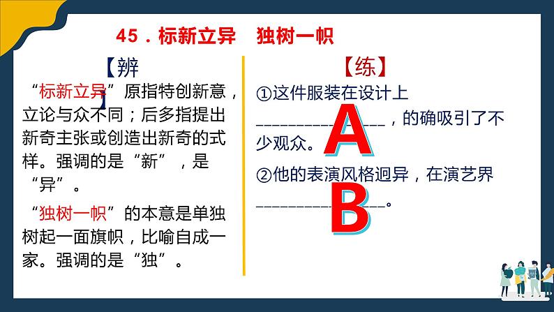 语文高考复习--- 近义成语辨析积累（讲解版）3 (1)课件PPT第7页