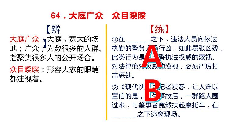 语文高考复习---近义成语辨析积累（讲解版）4 (1)课件PPT第6页