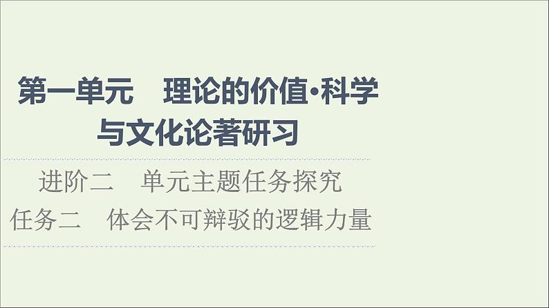 2021_2022学年新教材高中语文第1单元进阶2任务2体会不可辩驳的逻辑力量课件部编版选择性必修中册202109292227第1页