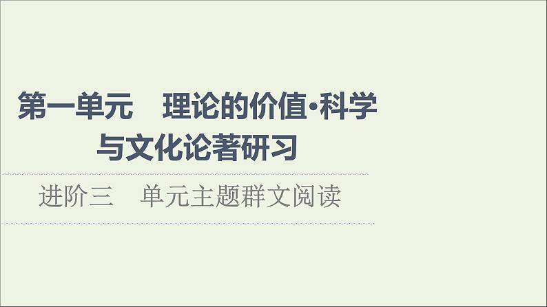 2021_2022学年新教材高中语文第1单元进阶3单元主题群文阅读课件部编版选择性必修中册20210929223001