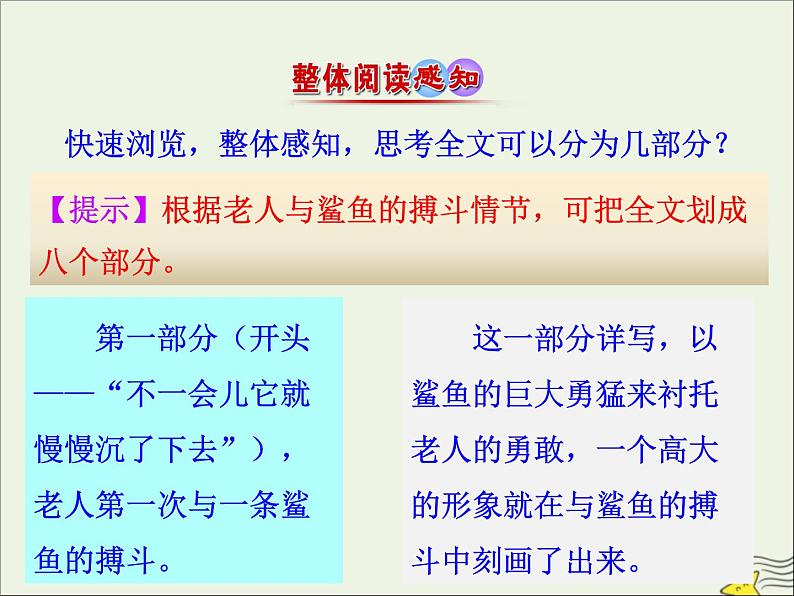 2021_2022年新教材高中语文第三单元9老人与海课件部编版选择性必修上册第8页