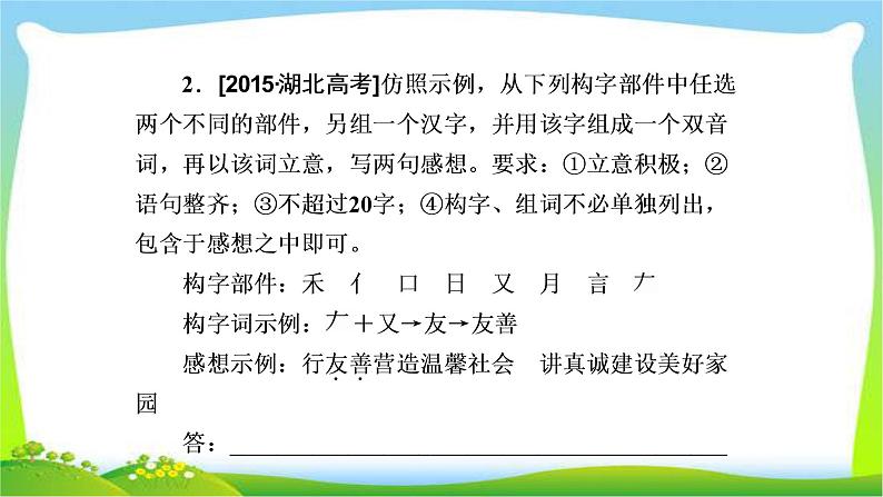 高考语文总复习专题四仿用、选用、变换句式(含修辞)课件PPT第7页