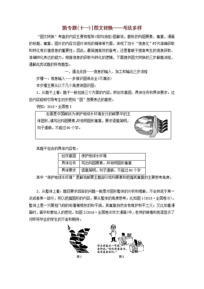 2022届高考语文一轮复习专题六语言文字运用微专题十一图文转换__考法多样学案新人教版20210917146第1页