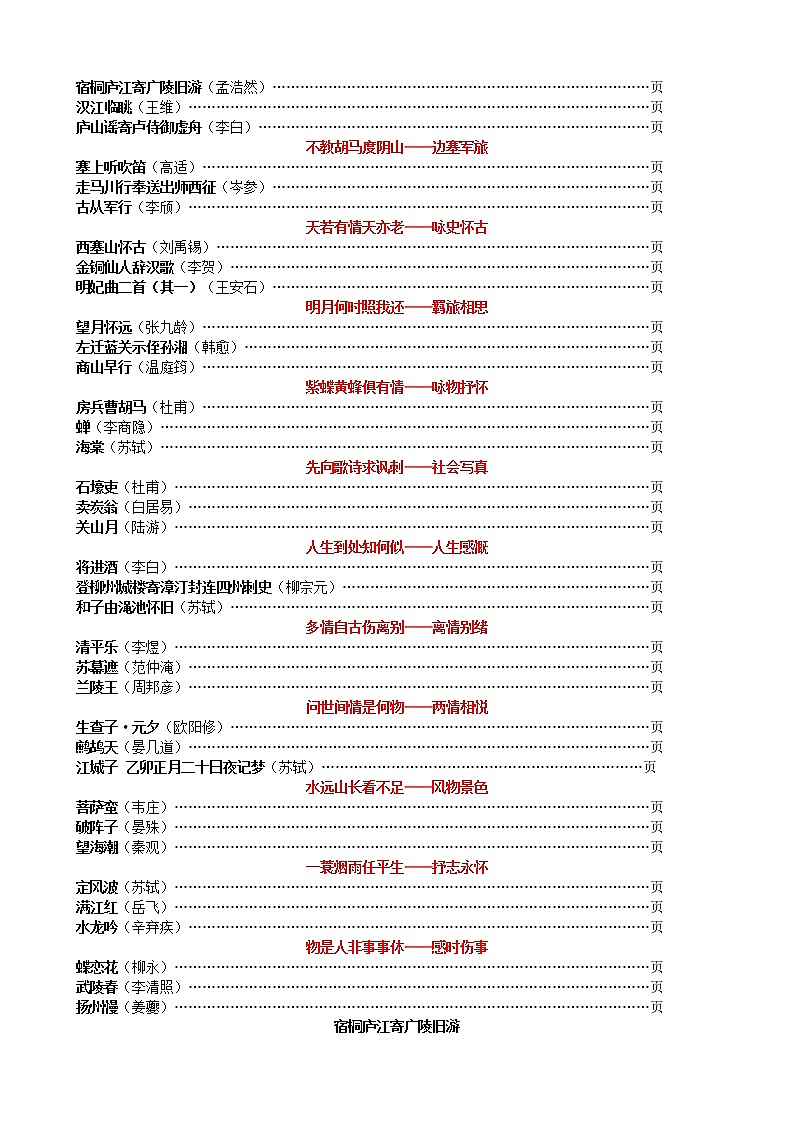 语文高考复习--- 高考语文资料整理 古诗词鉴赏分类赏析（30页）教案第2页