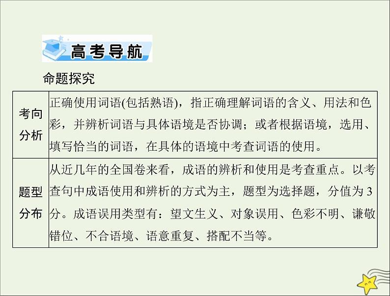 通用版2022届高考语文一轮复习第三部分语言文字应用专题十五正确使用词语包括熟语课件202109091220第2页