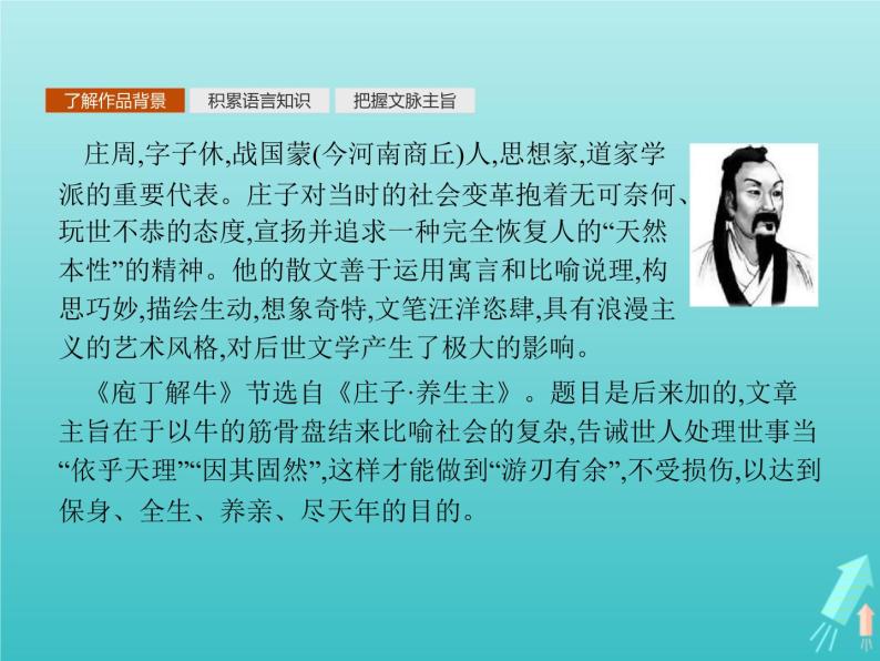 2021_2022学年高中语文第四单元创造形象诗文有别庖丁解牛课件新人教版选修古代诗歌散文20210913141802