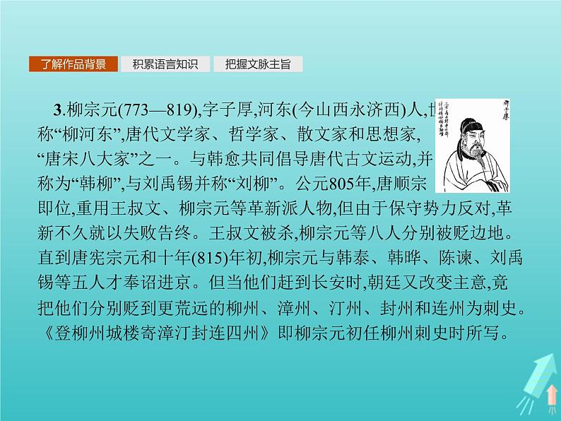 2021_2022学年高中语文第三单元因声求气吟咏诗韵国殇燕歌行登柳州城楼寄漳外连四州菩萨蛮般涉调•哨遍高祖还乡课件新人教版选修古代诗歌散文202109131412第4页