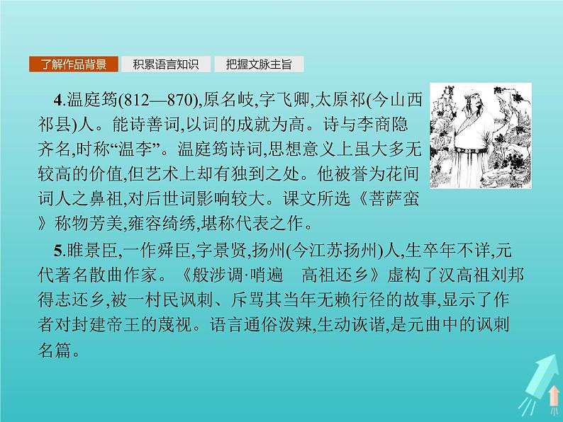 2021_2022学年高中语文第三单元因声求气吟咏诗韵国殇燕歌行登柳州城楼寄漳外连四州菩萨蛮般涉调•哨遍高祖还乡课件新人教版选修古代诗歌散文202109131412第5页