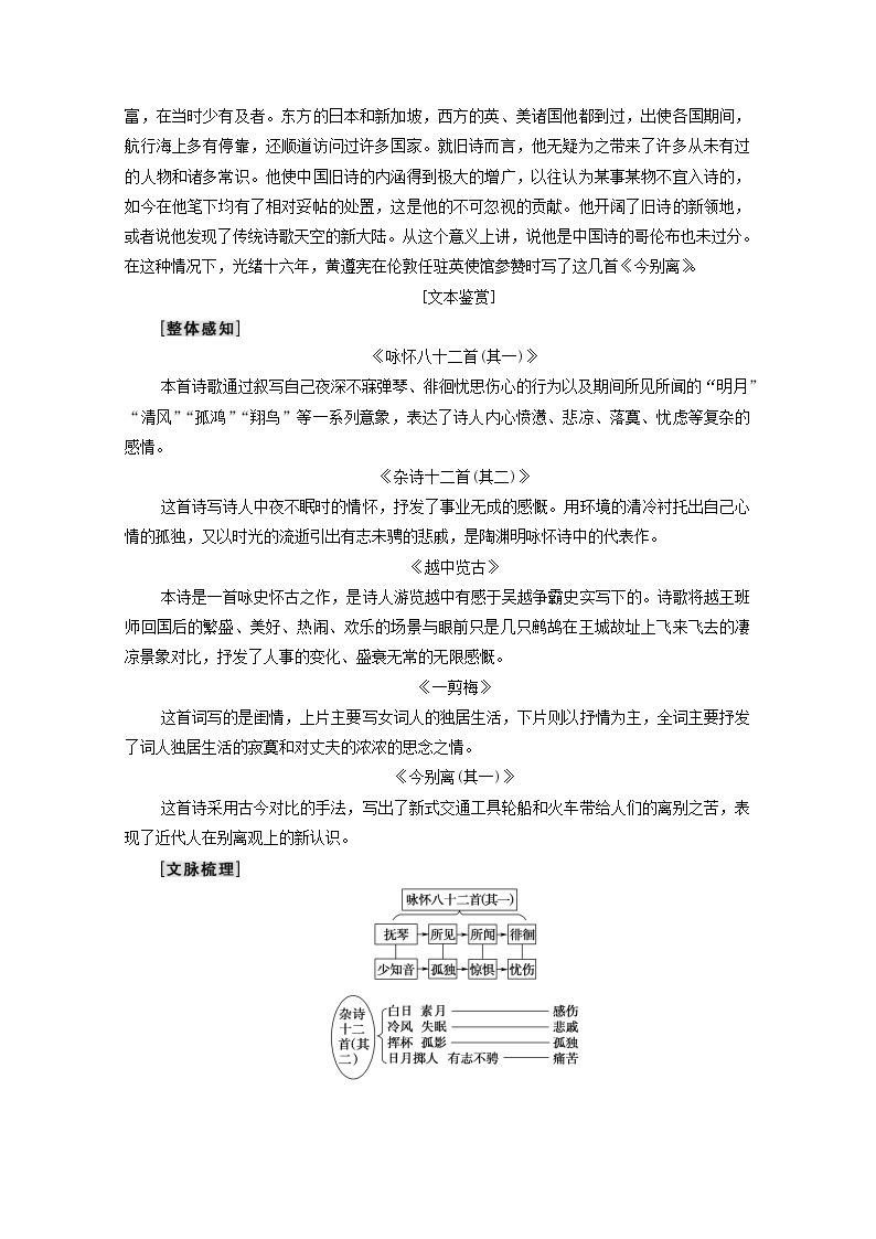 2021_2022学年高中语文第1单元以意逆志知人论世推荐作品：咏怀八十二首其一杂诗十二首其二越中览古一剪梅今别离其一学案新人教版选修中国古代散文欣赏202109262502