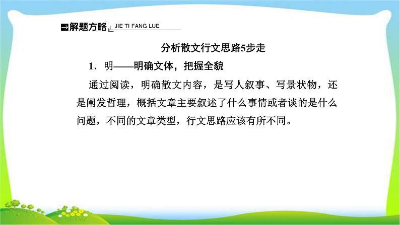 人教版高考语文总复习第一部分现代文阅读三文学类文本阅读分析散文的结构思路课件PPT第4页