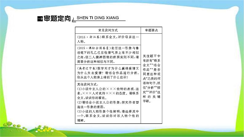 人教版高考语文总复习第一部分现代文阅读二文学类文本阅读探究小说的意蕴课件PPT03