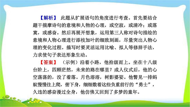 人教版高考语文总复习第三部分语言文字运用五扩展语句、压缩语段课件PPT第4页