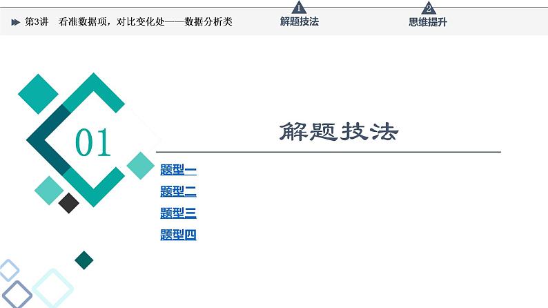 第4部分 专题9　第3讲　看准数据项，对比变化处——数据分析类课件PPT第2页