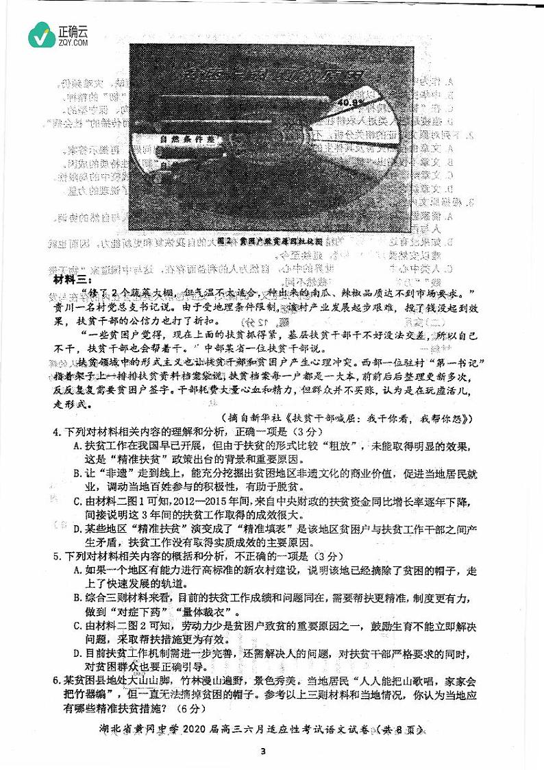 湖北省黄冈市2020届高三一模考试语文试卷（PDF版）03