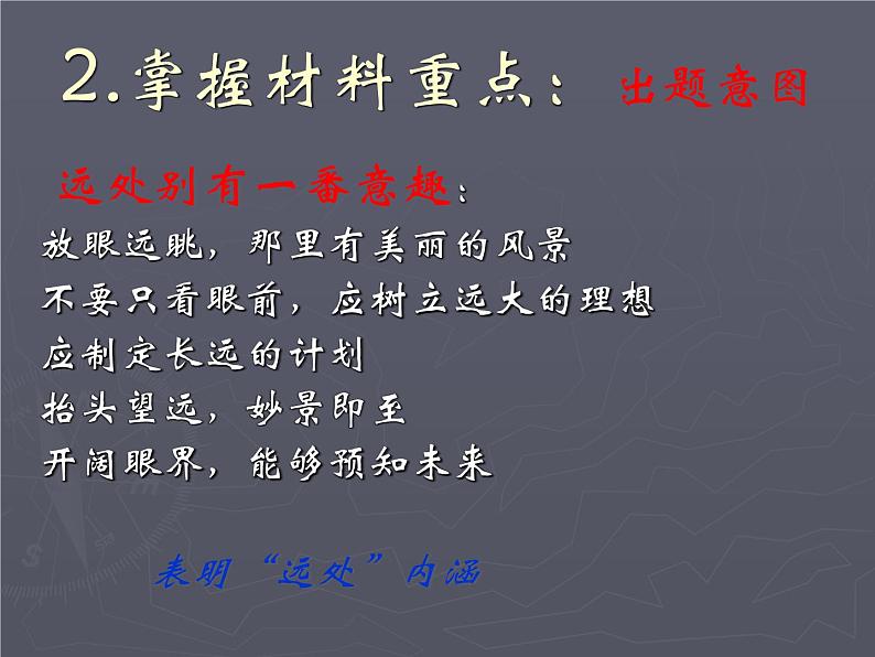 2022届高考语文作文专题复习：远处、远方作文评讲及材料作文审题课件PPT06