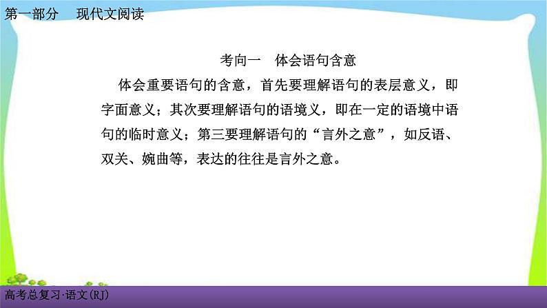 人教版高考语文总复习第一部现代文阅2小说阅读四品味小说的语言技巧课件PPT第2页