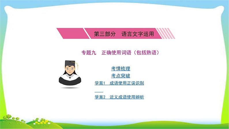 高考语文总复习专题九正确使用词语（包括熟语）课件PPT第1页