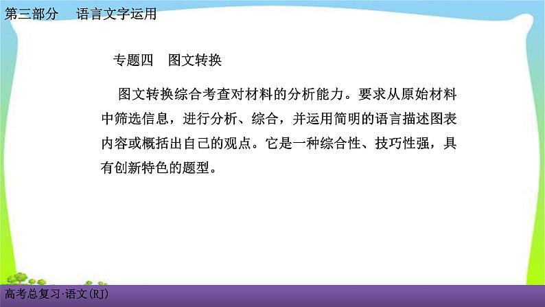 人教版高考语文总复习语言文字应用专题四图文转换课件PPT01