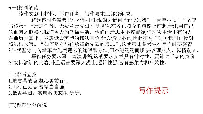 如何坚守与传承革命先烈的遗志作文讲评课件23张第3页