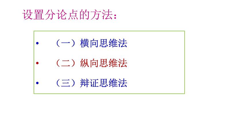 2022届高考语文复习《议论文写作：如何设置分论点》课件25张02