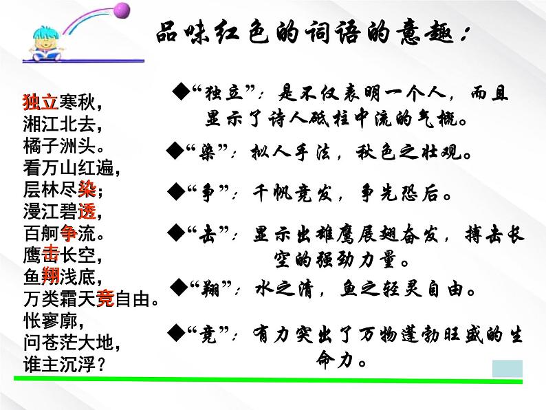 语文：1.1《沁园春·长沙》课件（新人教必修1）1第7页