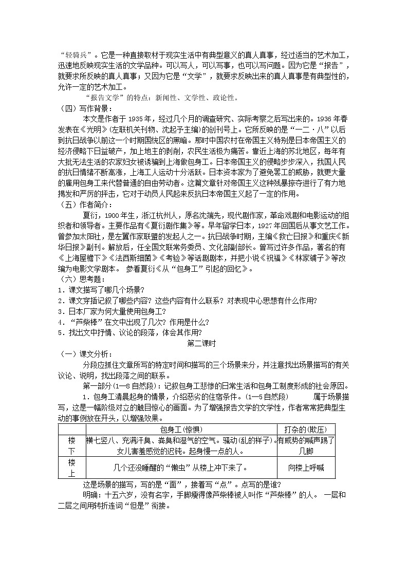 届高一语文教案：4.2《包身工》5 （新人教版必修1）02