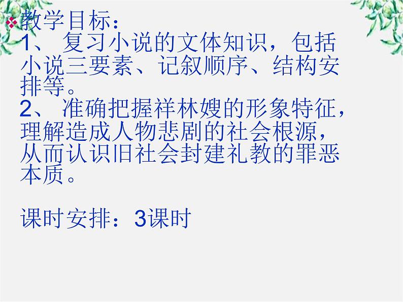 山东省沂水县第一中学高一语文：1.2 祝福 课件1（人教版必修3）278第3页