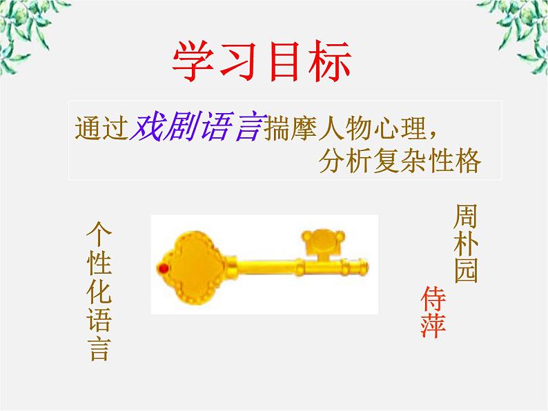 年高二语文暑期备课课件：1.2《雷雨》2（新人教版必修4）98903