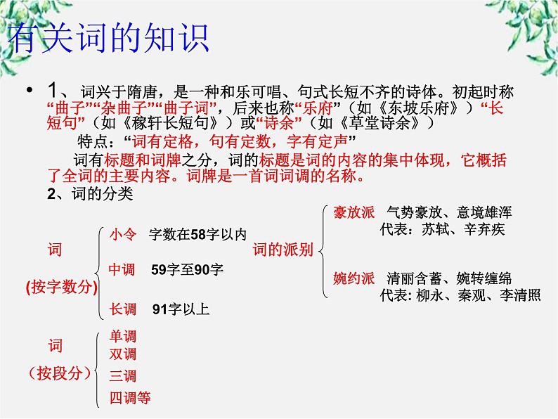 年高二语文暑期备课课件：2.4《柳永词两首 望海潮》1（新人教版必修4）1098第2页