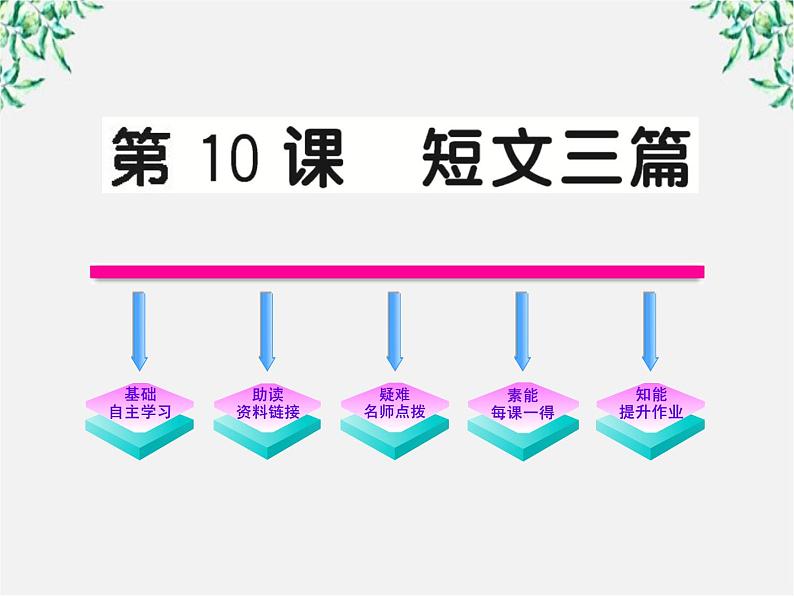 版高中语文全程学习方略课件：3.10《短文三篇》（新人教版必修4）142601