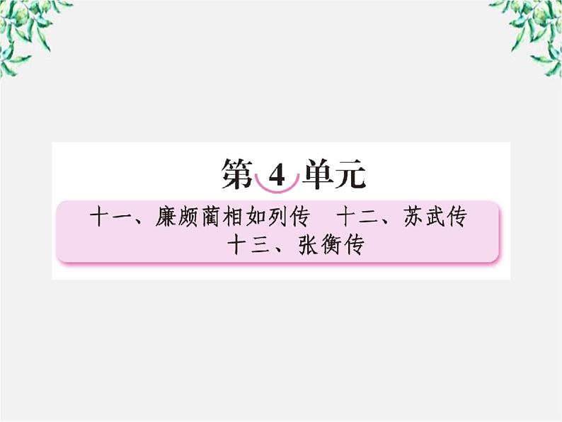 【开学大礼包】年高二语文课件：4.11《廉颇蔺相如列传》（新人教版必修4）1466第1页