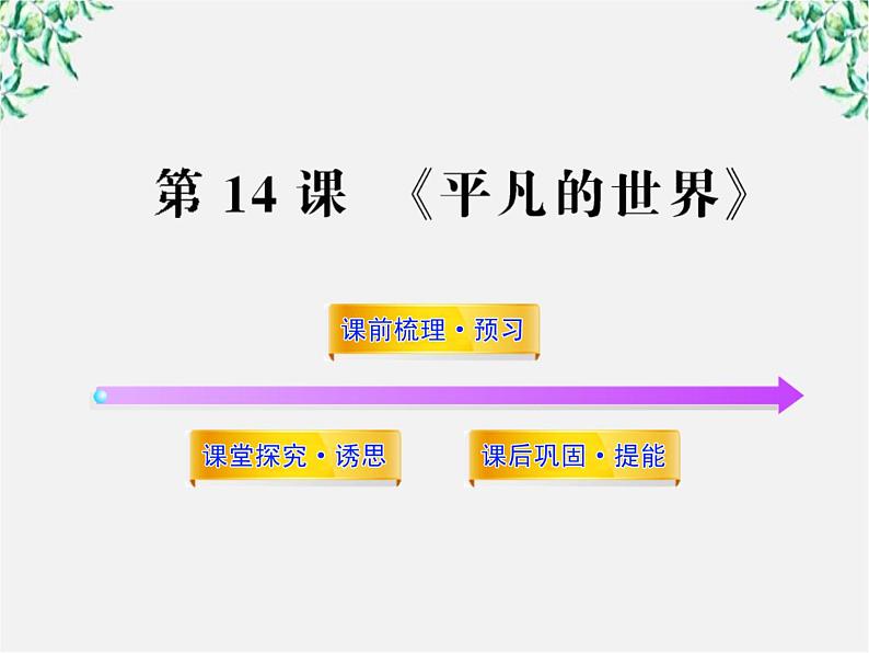 高中语文课时讲练通配套课件：《平凡的世界》（新人教版·选修）01