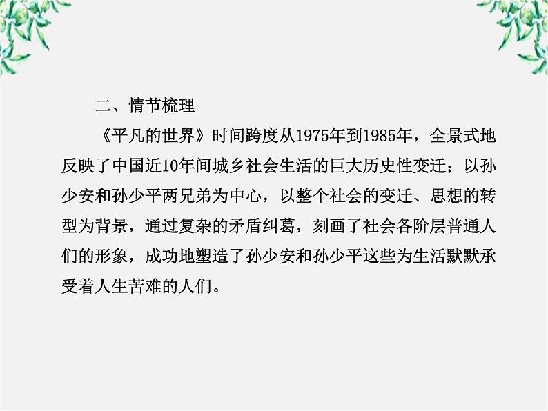 高中语文课时讲练通配套课件：《平凡的世界》（新人教版·选修）04