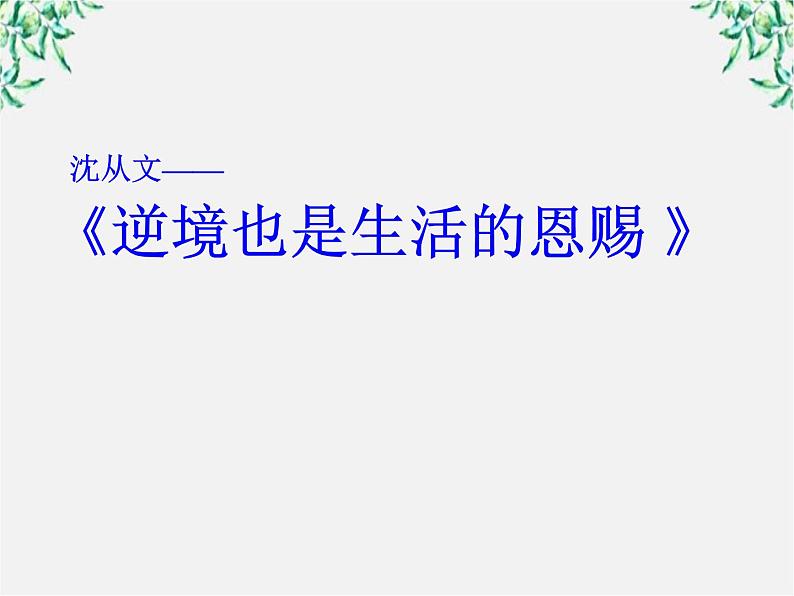 高二语文：《沈从文：逆境也是生活的恩赐》课件（人教版选修《中外传记作品选读》）02