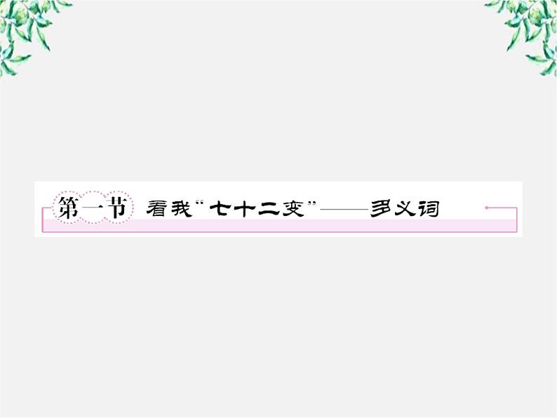 高三语文选修（语言文字应用）备课精选：4-1《看我“七十二变”—多义词》课件 新人教版第6页
