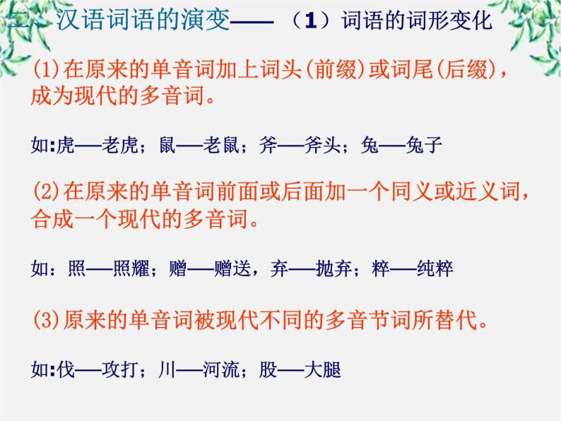 高中语文人教版选修大全：《古今言殊──汉语的昨天和今天》课件106