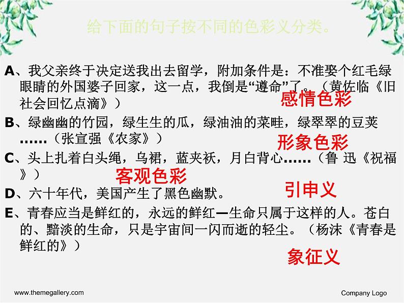 高中语文人教版选修大全：《淡妆浓抹总相宜──语言的色彩》课件206