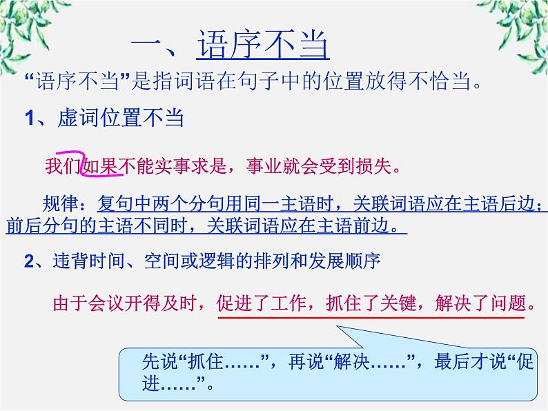 高二语文：5.3 《有话“好好说”——修改病句》 课件2 （人教版选修《语言文字应用》）05