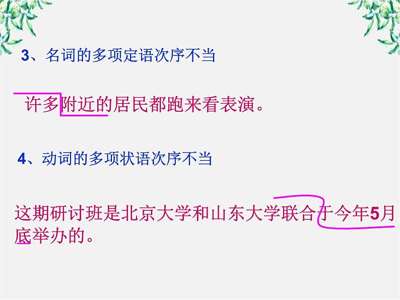 高二语文：5.3 《有话“好好说”——修改病句》 课件2 （人教版选修《语言文字应用》）06