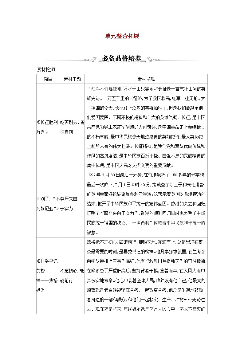 2021年新教材高中语文第一单元单元整合拓展检测含解析部编版选择性必修上册01