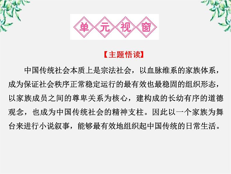 新课标同步导学语文[人教版]课件：中国小说欣赏第5单元  家族的记忆02