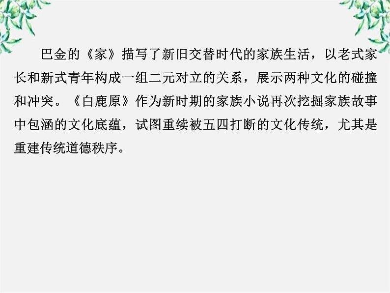 新课标同步导学语文[人教版]课件：中国小说欣赏第5单元  家族的记忆03