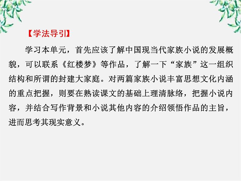 新课标同步导学语文[人教版]课件：中国小说欣赏第5单元  家族的记忆07