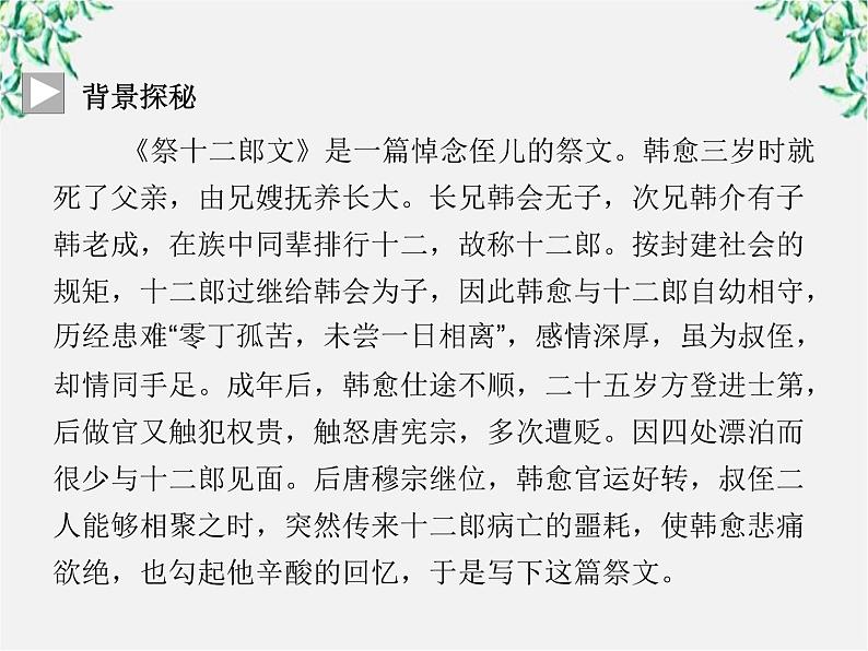 -年高中语文《祭十二郎文》课件 新人教版选修《中国古代诗歌散文欣赏》第4页